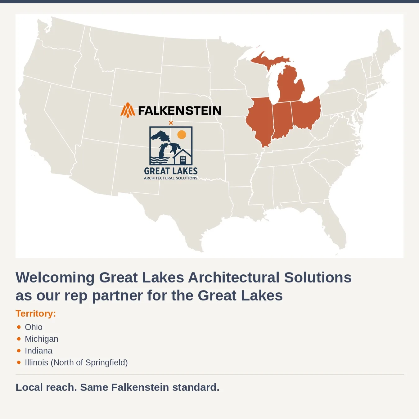 New partner, new territory. 🤝

Welcome Great Lakes Architectural Solutions — repping Falkenstein across the Great Lakes. 🌊

📍 Michigan · Ohio · Indiana
📍 Illinois (north of Springfield)

Pocket doors that disappear into the wall. Sliding systems that just glide. Now with a local crew who knows architectural hardware cold. More reach. Same craftsmanship. Let's build. 🚪✨

—
#PocketDoors #SlidingDoors #ArchitecturalHardware #DoorHardware #InteriorDesign #ArchitectureLovers #BuildingProducts #ModernHome #DoorDesign #FalkensteinDoors #ContractorLife #NewPartnership
