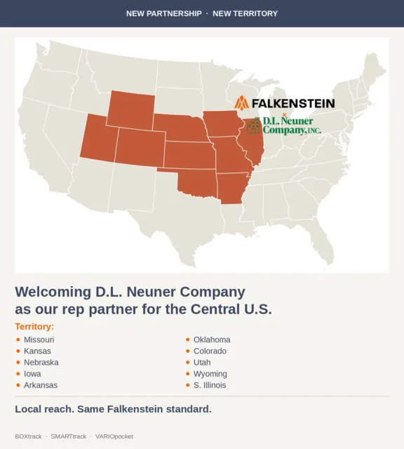 Welcome D.L. Neuner Company — now repping Falkenstein across the Central U.S. 🌾

📍 Missouri · Kansas · Nebraska · Iowa
📍 Arkansas · Oklahoma
📍 Colorado · Utah · Wyoming
📍 Southern Illinois

Pocket doors that vanish into the wall. Sliding systems that glide. Now with a local team that knows the trade. More reach. Same craftsmanship. Let’s build. 🚪✨

—
#PocketDoors #SlidingDoors #ArchitecturalHardware #DoorHardware #InteriorDesign