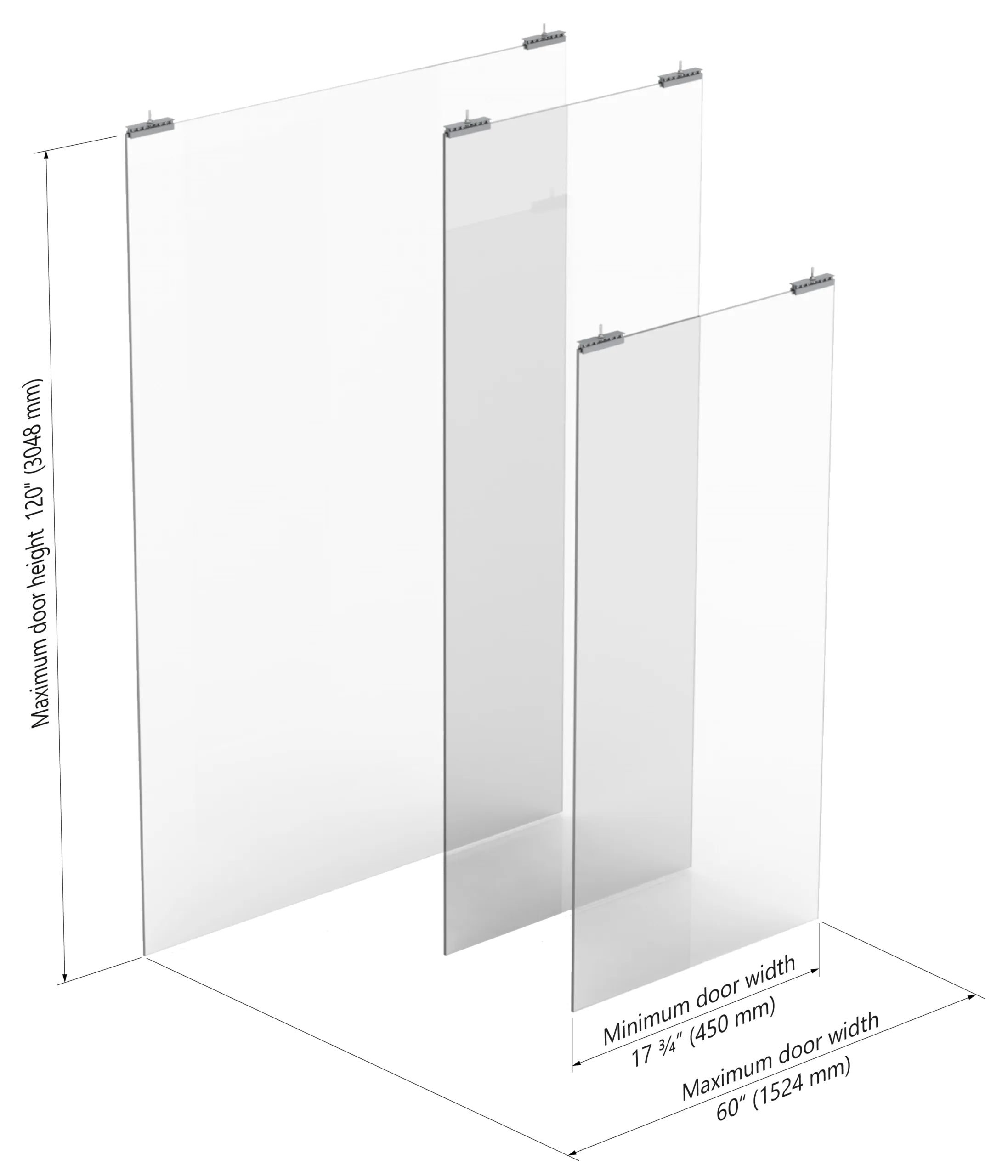 VP door sizes 3000x3500 glass